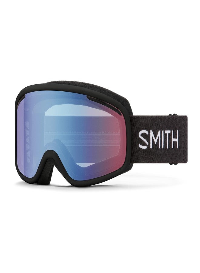 SMITH Vogue Goggles for Women with Carbonic-x Lens – Performance Snowsports Goggles with Replaceable Lens for Skiing & Snowboarding – Black + Blue Sensor Mirror - Image 1